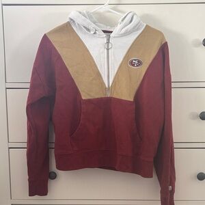 Women's Red and Tan Hoodie